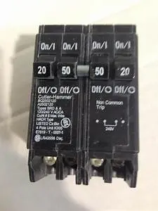 02-Bq2502120 Eaton - Cutler Hammer Bq Quad Breaker 1-50A/2P 2-20A/1P Indep. Trip 120/240V 10K 1