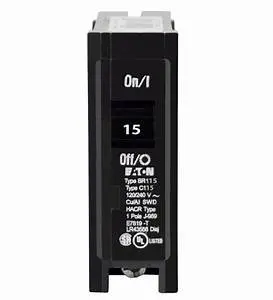 02-Br115 Eaton - Cutler Hammer Br115 Type Br Breaker 15A/1 Pole 120/240V 10K 1
