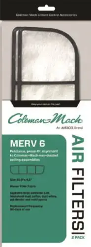 9430-3441 Coleman-Mach Ducted Ceiling Assembly Air Filter (2-Pack, Merv 6) 1