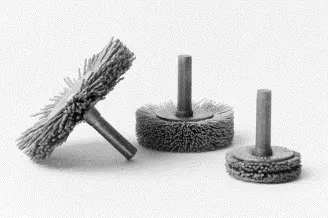 Abrasive Nylon Mandrel Mounted Copper Center Wheel Brushes 1