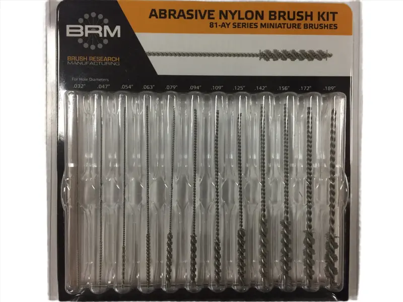 Abrasive Nylon Miniature Brush Kit- Series 81-Ay,  .032 - .189" 1