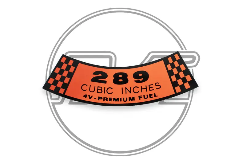 Air Cleaner Decal 289 4V 1