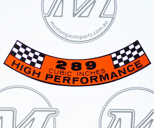 Air Cleaner Decal 289 High Performance - Discontinued 1