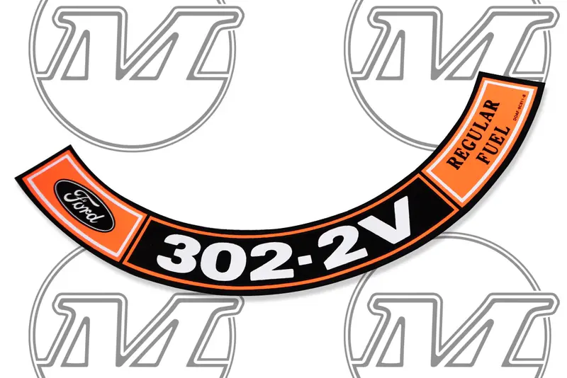 Air Cleaner Decal 302-2V Regular Fuel 1972-1973 1