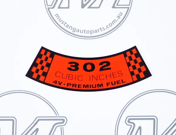 Air Cleaner Decal 302 4V 1