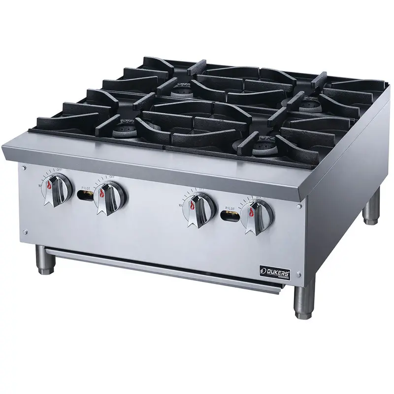 Dukers Dchpa24 24" Gas Countertop Hot Plate With 4 Burner - 112,000 Btu 1