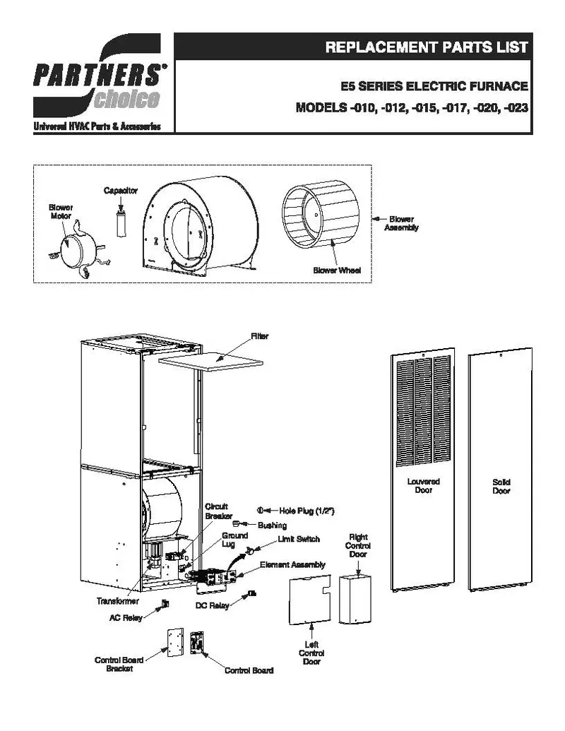 E5ebxxxhb Nordyne Electric Furnace Oem Manual, Parts, Wire (Download) 1