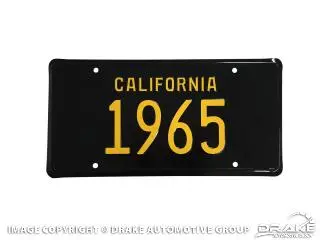 Licence Plate 1965 California 1