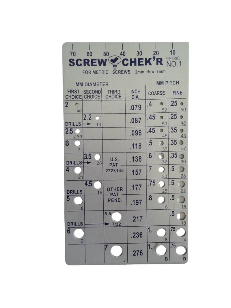 Sc.02120 Screw Chek'r/Indentifier (Metric), Metal 1