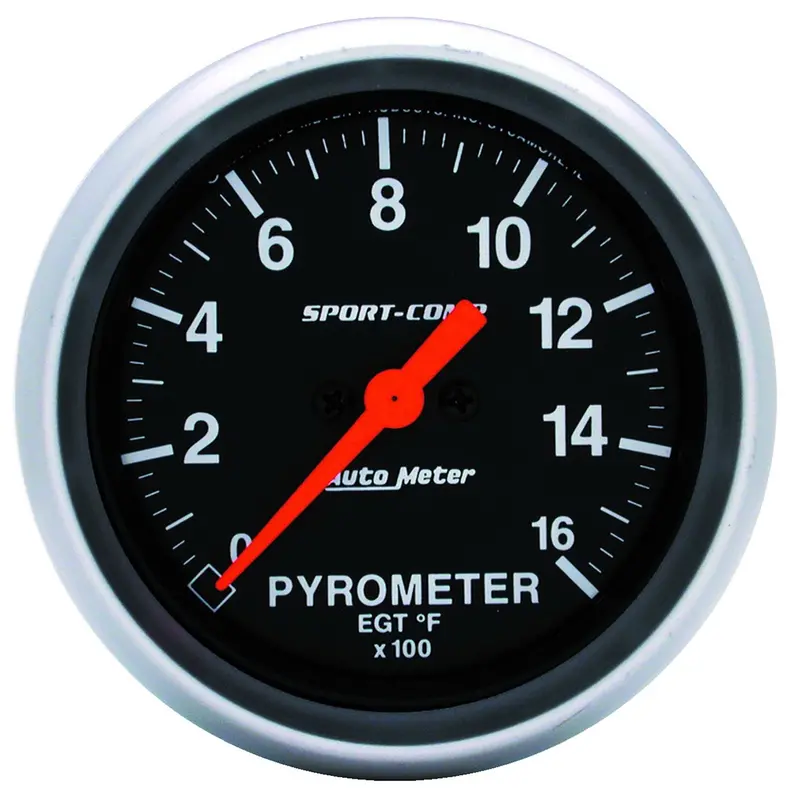 Autometer Sport-Comp Digital Pyrometer Gauge – 2-5/8", 1600°F Egt Readout 1