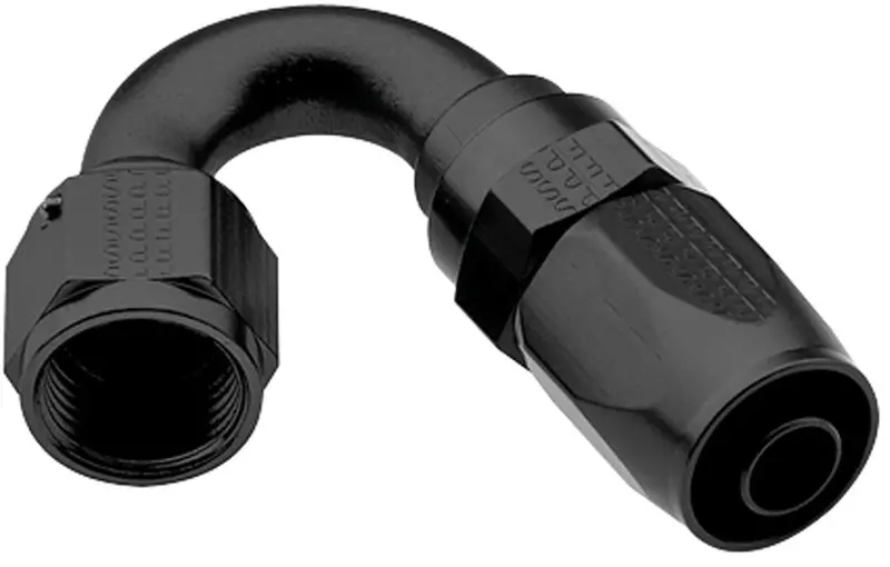 Fragola Pro-Flow Black Hose Fitting – #16 An, 150° Angle, Milled Aluminum 1
