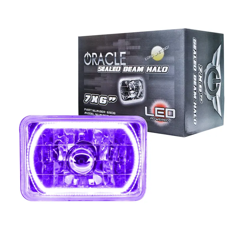 Oracle Lighting Pre-Wired Uv/Purple Sealed Beam Headlights – 7" X 6" Format 1
